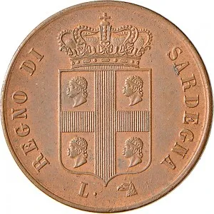 Carlo Alberto di Savoia 1831 1849 Regno di Sardegna Monetazione per la Sardegna 3 centesimi 1842 Valore 20 mm 3,00 3,06 g Cu dritto