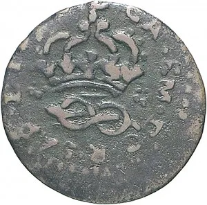 Carlo Emanuele III di Savoia 1730 1773 Regno di Sardegna Monetazione per Piacenza Sesino da 6 denari 1746 Croce ancorata 5 tipo 16 18 mm 1,16 1,38 g Cu dritto