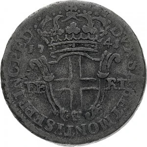 Carlo Emanuele III di Savoia 1730 1773 Regno di Sardegna Periodo anteriore alla riforma monetaria del 1754 5 soldi 1741 Scudo a cartoccio 2 tipo 25 mm 4,00 4,82 g Mi rovescio