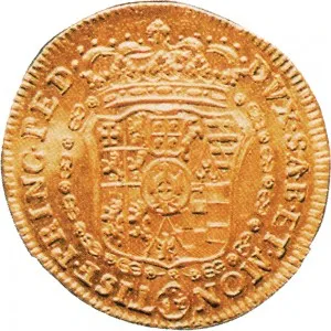 Carlo Emanuele III di Savoia 1730 1773 Regno di Sardegna Periodo anteriore alla riforma monetaria del 1754 Doppia da 4 scudi 1741 1742 Scudo sagomato 2 tipo 25 mm 7,00 7,23 g Au rovescio