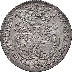 Carlo Emanuele III di Savoia 1730 1773 Regno di Sardegna Periodo anteriore alla riforma monetaria del 1754 Lira da 20 soldi 1747 1748 Scudo sagomato 3 tipo 26 27 mm 5,47 5,58 g Ag rovescio