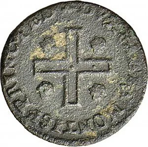 Carlo Emanuele III di Savoia 1730 1773 Regno di Sardegna Periodo anteriore alla riforma monetaria del 1754 Monetazione per la Sardegna Mezzo cagliarese da 1 denaro 1736 Croce piana 1 tipo 14 15 mm 1,18 1,21 g Cu rovescio