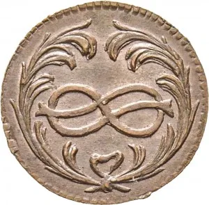 Carlo Emanuele III di Savoia 1730 1773 Regno di Sardegna Periodo posteriore alla riforma monetaria del 1754 Monetazione per la Sardegna Cagliarese da 2 denari 1763 1769 Nodo d'amore 18 mm 1,68 2,28 g Cu rovescio