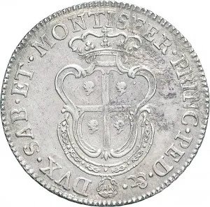 Carlo Emanuele III di Savoia 1730 1773 Regno di Sardegna Periodo posteriore alla riforma monetaria del 1754 Monetazione per la Sardegna Mezzo scudo da 5 reali 1768 1772 Scudo a cartoccio 33 mm 11,42 11,60 g Ag rovescio
