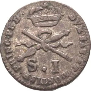 Carlo Emanuele III di Savoia 1730 1773 Regno di Sardegna Periodo posteriore alla riforma monetaria del 1754 Monetazione per la Sardegna Soldo da 12 denari 1768 1772 Scettro e bastone 20 mm 1,87 2,24 g Mi rovescio
