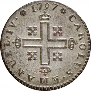 Carlo Emanuele IV di Savoia 1796 1800 Regno di Sardegna Soldo da 12 denari 1797 1798 Cifre del sovrano 19 20 mm 1,75 1,90 g Mi dritto