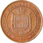 Governo della Toscana 2 fase A nome di Vittorio Emanuele II di Savoia re eletto 1859 1861 2 centesimi 1859 Valore entro cerchio perlinato 20 mm 2 2,05 g dritto