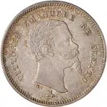 Governo della Toscana 2 fase A nome di Vittorio Emanuele II di Savoia re eletto 1859 1861 50 centesimi 1860 1861 Scudo sannitico 1 tipo 18 mm 2,34 2,5 g Ag dritto
