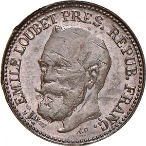 Regnando Vittorio Emanuele III di Savoia 1900 1946 Regno d'Italia Gettone Loubet Gettone Loubet 1904 Testa nuda 15,2 mm 1,24 g rovescio