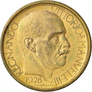 Regnando Vittorio Emanuele III di Savoia 1900 1946 Regno d'Italia Gettoni delle Esposizioni Gettone da 2 lire 1928 Littore 29,5 mm 14,93 17,90 g Au dritto