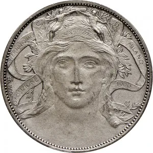 Regnando Vittorio Emanuele III di Savoia 1900 1946 Regno d'Italia Gettoni delle Esposizioni Gettone da 20 centesimi 1906 Valore 27,5 mm 10,85 g Ag dritto
