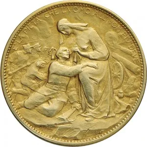 Regnando Vittorio Emanuele III di Savoia 1900 1946 Regno d'Italia Soldone e gettoni della Croce Rossa Gettone di guerra