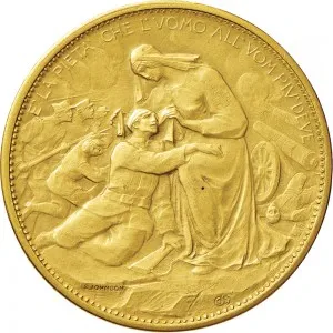 Regnando Vittorio Emanuele III di Savoia 1900 1946 Regno d'Italia Soldone e gettoni della Croce Rossa Gettone di guerra