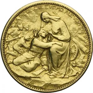Regnando Vittorio Emanuele III di Savoia 1900 1946 Regno d'Italia Soldone e gettoni della Croce Rossa Gettone di guerra