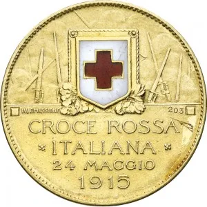 Regnando Vittorio Emanuele III di Savoia 1900 1946 Regno d'Italia Soldone e gettoni della Croce Rossa Gettone di guerra