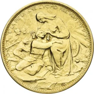Regnando Vittorio Emanuele III di Savoia 1900 1946 Regno d'Italia Soldone e gettoni della Croce Rossa Gettone di guerra
