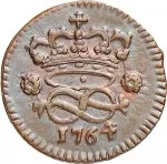 Regno di Sardegna Carlo Emanuele III di Savoia 1730 1773 Periodo posteriore alla riforma monetaria del 1754 2 denari da 1 6 di soldo 1755 1772 Nodo d'amore 16 mm 1,43 1,96 g Cu rovescio