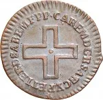 Regno di Sardegna Carlo Emanuele III di Savoia 1730 1773 Periodo posteriore alla riforma monetaria del 1754 2 denari da 1 6 di soldo 1755 1772 Nodo d'amore 16 mm 1,43 1,96 g Cu dritto