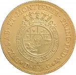 Regno di Sardegna Carlo Emanuele III di Savoia 1730 1773 Periodo posteriore alla riforma monetaria del 1754 Carlino da 5 doppie 1755 1768 Scudo rotondo 41 mm 43,03 48,24 g Au rovescio