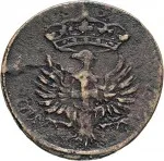 Regno di Sardegna Carlo Emanuele III di Savoia 1730 1773Assedio franco ispanico di Alessandria 10 soldi 1746 Aquila spiegata 27 mm 5,15 10,03 g Cu dritto