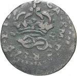 Regno di Sardegna Carlo Emanuele III di Savoia 1730 1773Monetazione per Piacenza Sesino da 6 denari 0 Croce ancorata 5 tipo 16 mm 1,16 1,38 g Cu dritto