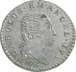 Regno di Sardegna Carlo Emanuele IV di Savoia 1796 1800 2,6 soldi 1798 1799 Aquila spiegata 20 mm 2,29 2,66 g Mi dritto