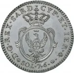 Regno di Sardegna Carlo Emanuele IV di Savoia 1796 1800 7,6 soldi 1798 1799 Scudo ovale a cartoccio 1 tipo 25 mm 4,52 4,95 g Mi rovescio
