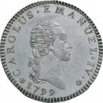 Regno di Sardegna Carlo Emanuele IV di Savoia 1796 1800 7,6 soldi 1798 1799 Scudo ovale a cartoccio 1 tipo 25 mm 4,52 4,95 g Mi dritto