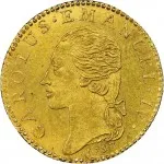 Regno di Sardegna Carlo Emanuele IV di Savoia 1796 1800 Mezza doppia da 2 scudi 1797 1798 Aquila spiegata 20 mm 4,51 4,55 g Au dritto
