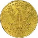 Regno di Sardegna Carlo Emanuele IV di Savoia 1796 1800 Mezza doppia da 2 scudi 1797 1798 Aquila spiegata 20 mm 4,51 4,55 g Au rovescio