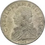 Regno di Sardegna Carlo Emanuele IV di Savoia 1796 1800 Mezzo scudo da 3 lire 1797 1800 Scudo rotondo 36.5 mm 17,23 17,61 g Ag dritto