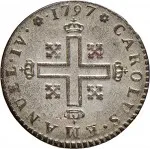 Regno di Sardegna Carlo Emanuele IV di Savoia 1796 1800 Soldo da 12 denari 1797 1798 Cifre del sovrano 19 mm 1,75 1,9 g Mi dritto