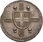 Regno di Sardegna Vittorio Emanuele I di Savoia 1802 1821Monetazione per la Sardegna 3 cagliaresi da sei denari 0 Valore 2 tipo 23 mm 3,98 5,94 g Cu dritto
