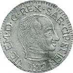 Regno di Sardegna Vittorio Emanuele I di Savoia 1802 1821Monetazione per la Sardegna Reale da 5 soldi 1812 Scudo semirotondo 1 tipo 23 mm 2,8 3,18 g Mi dritto