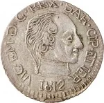 Regno di Sardegna Vittorio Emanuele I di Savoia 1802 1821Monetazione per la Sardegna Reale da 5 soldi 1812 Scudo semirotondo 3 tipo 23 mm 2,72 3,18 g Mi dritto