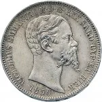 Regno di Sardegna Vittorio Emanuele II di Savoia 1849 1861 2 lire 1850 1860 Scudo sannitico 27 mm 9,55 10,03 g Ag dritto