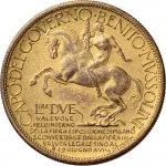 Regno d'Italia Regnando Vittorio Emanuele III di Savoia 1900 1946Gettoni delle Esposizioni Gettone da 2 lire 1928 Littore 29.5 mm 9,98 10,37 g dorato rovescio