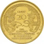 Regno d'Italia Regnando Vittorio Emanuele III di Savoia 1900 1946Gettoni delle Esposizioni Gettone da 20 centesimi 1906 Valore 27.5 mm 18,2 18,24 g Au rovescio