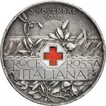 Regno d'Italia Regnando Vittorio Emanuele III di Savoia 1900 1946Soldone e gettoni della Croce Rossa Gettone della pace vittoriosa 1918 Vittoria 30 mm 11,08 11,48 g Ag rovescio