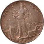 Regno d'Italia Vittorio Emanuele III di Savoia 1900 1936 Re 2 centesimi 1908 1917 Italia marinara 20 mm 1,97 2,03 g rovescio
