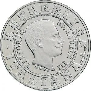 Repubblica Italiana Lire 1946 2001 Repubblica Italiana Emissioni in argento confezionate 1 lira 1999 Storia della Lira Aquila sabauda 1 tipo 31,4 mm 14,527 14,673 g Ag dritto