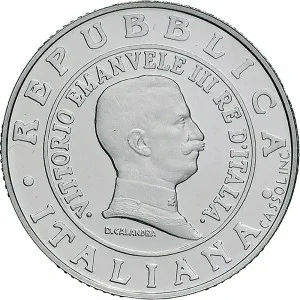 Repubblica Italiana Lire 1946 2001 Repubblica Italiana Emissioni in argento confezionate 1 lira 1999 Storia della Lira Quadriga briosa 1 tipo 31,4 mm 14,527 14,673 g Ag dritto