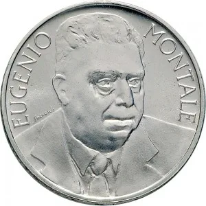 Repubblica Italiana Lire 1946 2001 Repubblica Italiana Emissioni in argento confezionate 1.000 lire 1996 Eugenio Montale 31,4 mm 14,527 14,673 g Ag rovescio