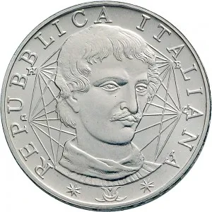 Repubblica Italiana Lire 1946 2001 Repubblica Italiana Emissioni in argento confezionate 1.000 lire 2000 Giordano Bruno 31,4 mm 14,527 14,673 g Ag dritto