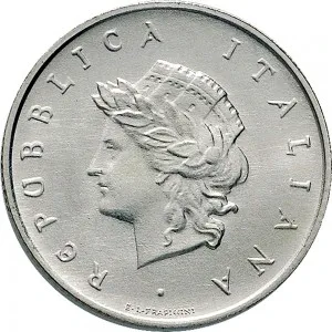 Repubblica Italiana Lire 1946 2001 Repubblica Italiana Emissioni in argento confezionate 200 lire 1993 Banca d'Italia 24 mm 4,9 5,1 g Ag dritto