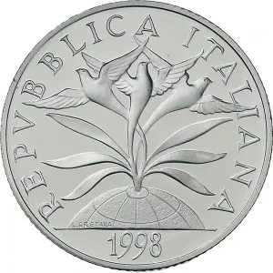 Repubblica Italiana Lire 1946 2001 Repubblica Italiana Emissioni in argento confezionate 2.000 lire 1998 Anno Duemila La Fede 1 tipo 31,4 mm 15,92 16,08 g Ag dritto