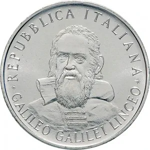 Repubblica Italiana Lire 1946 2001 Repubblica Italiana Emissioni in argento confezionate 500 lire 1982 Galileo Galilei Linceo 29 mm 10,945 11,055 g Ag dritto