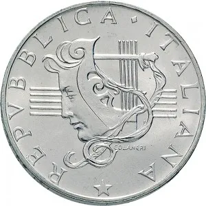 Repubblica Italiana Lire 1946 2001 Repubblica Italiana Emissioni in argento confezionate 500 lire 1985 Anno europeo della musica 29 mm 10,945 11,055 g Ag dritto