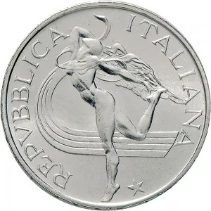 Repubblica Italiana Lire 1946 2001 Repubblica Italiana Emissioni in argento confezionate 500 lire 1987 Mondiali di atletica Roma 29 mm 10,945 11,055 g Ag dritto