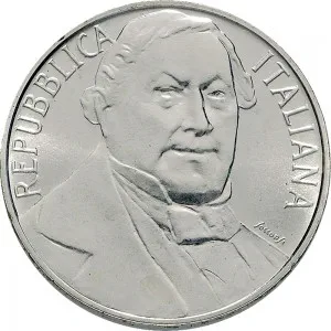 Repubblica Italiana Lire 1946 2001 Repubblica Italiana Emissioni in argento confezionate 500 lire 1992 Gioacchino Rossini 32 mm 14,945 15,055 g Ag dritto